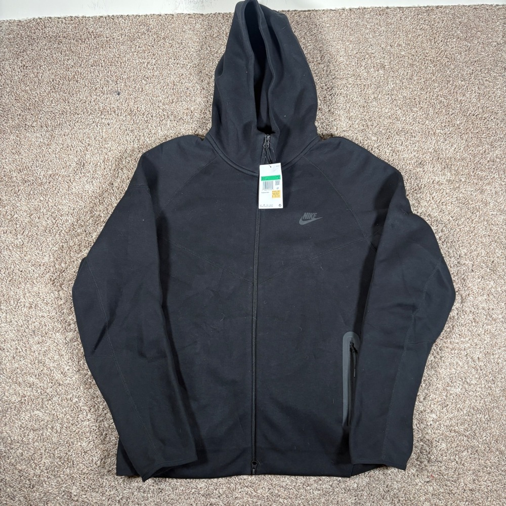 Nike Sportswear Tech Fleece Full Zip Hoodie Black FB7921-010 Mens XL NWT